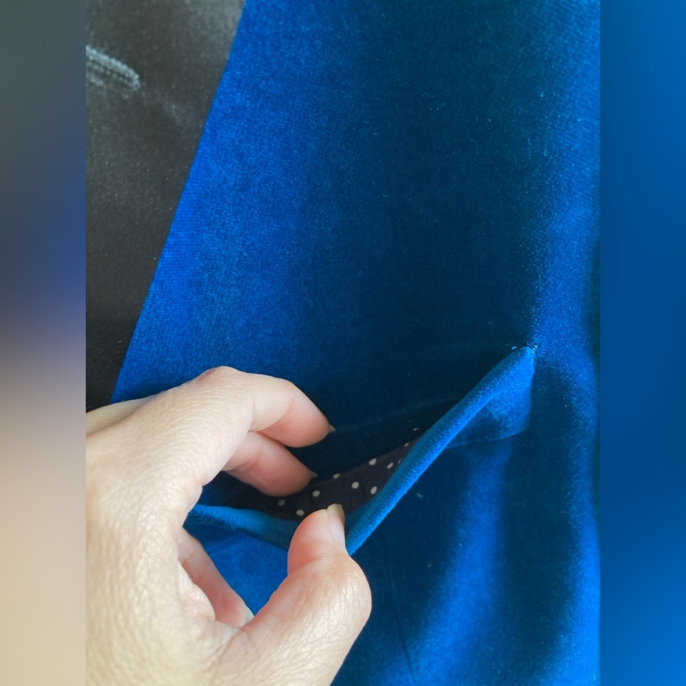 Tommy Hilfiger Deep Teal Velvet Blazer Slim Fit S/36 Black Lapel - Picture 5 of 16